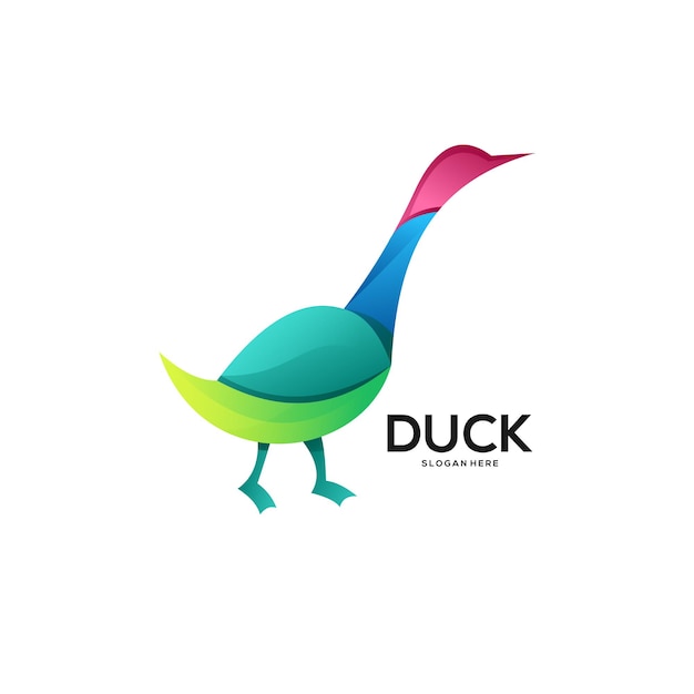 Duck logo gradient colorful abstract illustration