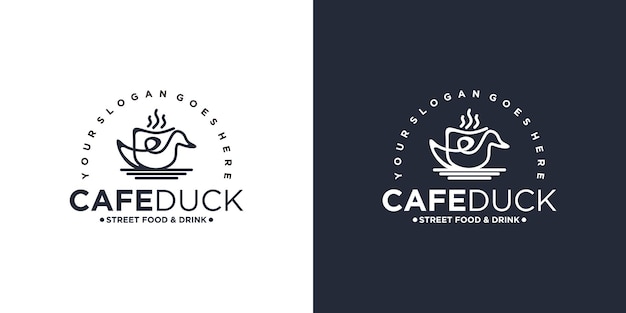 Duck logo with coffee cup combination, reference for business, cafe, restaurant, street food, etc