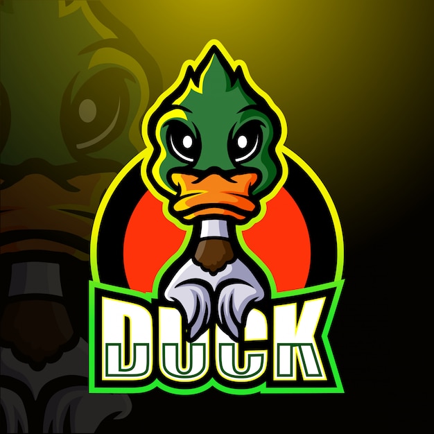 Duck mascot esport illustration