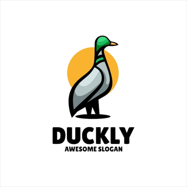 Vector duck mascot illustration logo design