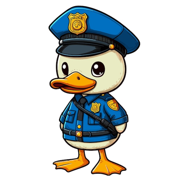 Duck police Cartoon Mascot Illustration of duck cartoon