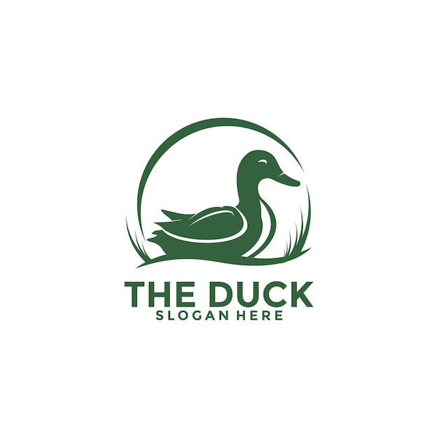 Vector duck vector mallard logo hunting duck farm logo vector illustration template