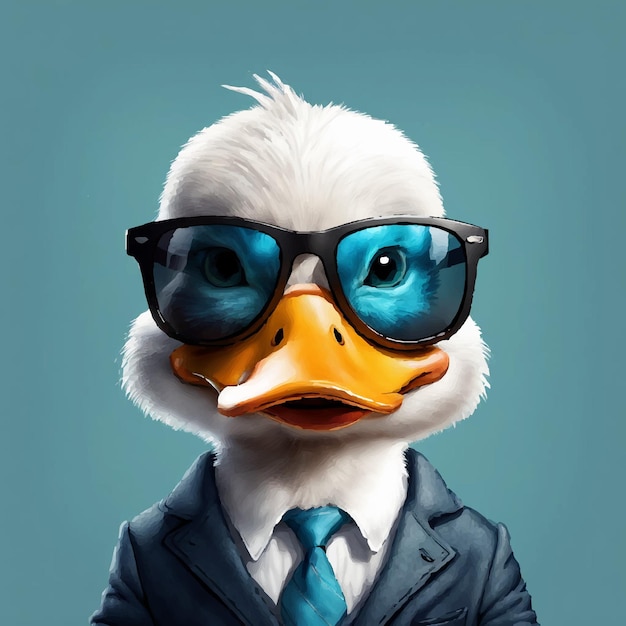 Duck wearing sunglasses and a jacket with a jacket duck