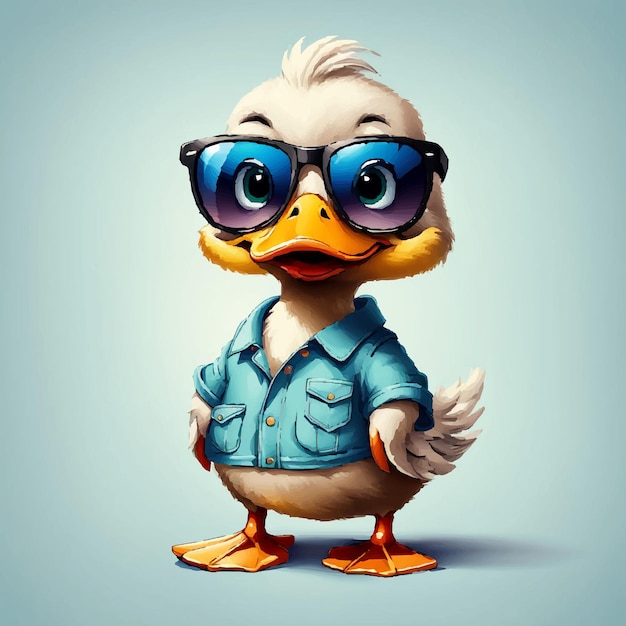 Duck wearing sunglasses and a jacket with a jacket duck