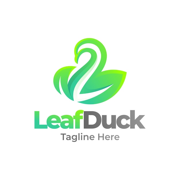 Duck with leaf logo gradient