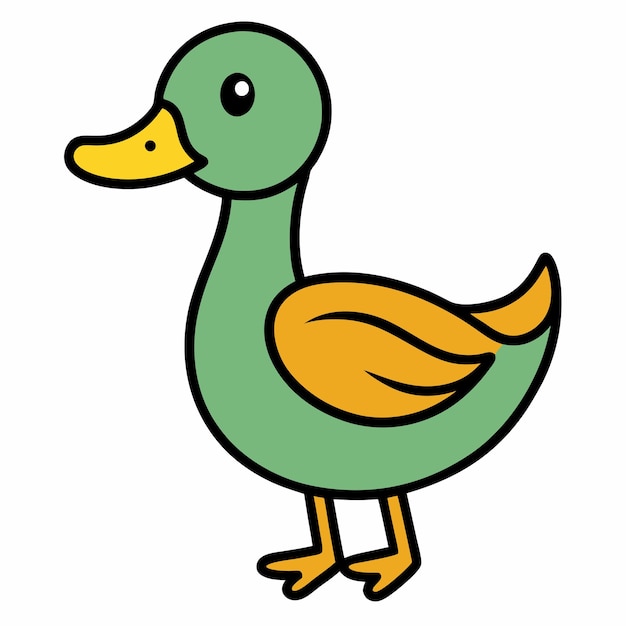 a duck with a yellow beak and a white duck on the front