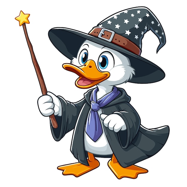 Duck wizard Cartoon Mascot Illustration of duck cartoon