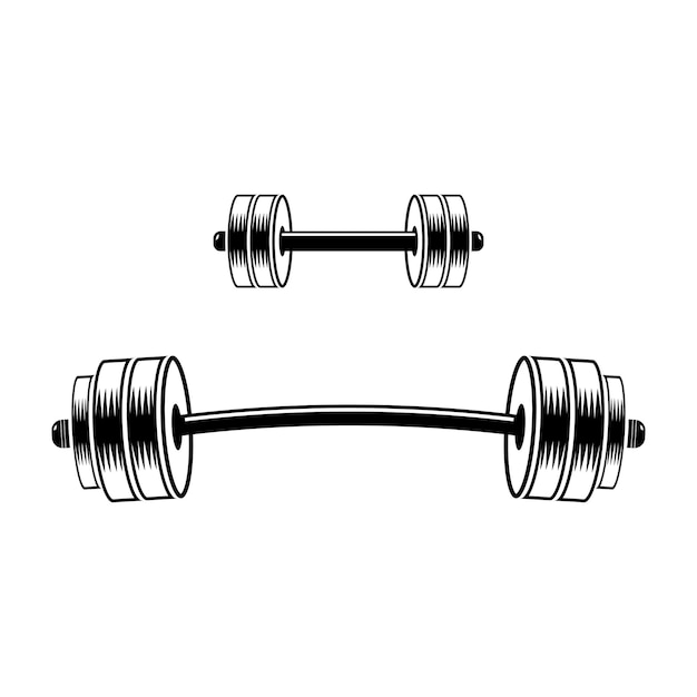 Dumbbell and barbell vector illustration