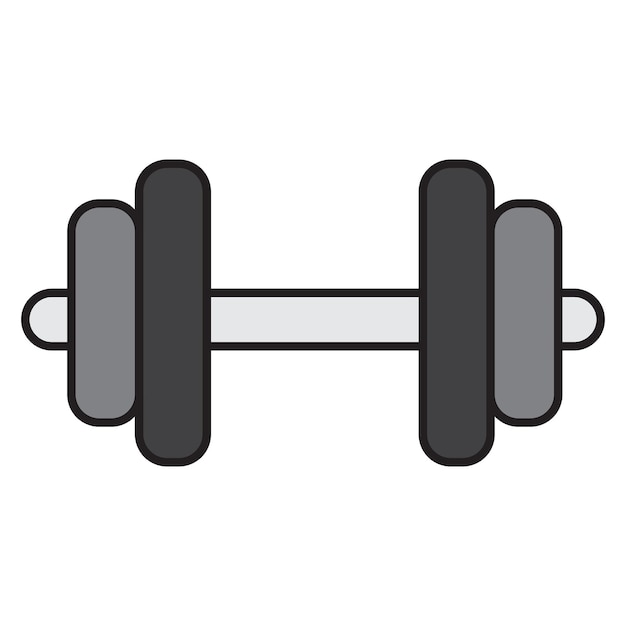 Vector dumbbell weight grey isolated vector illustration