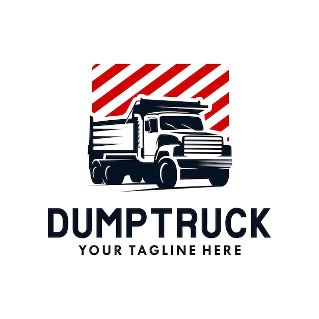 Dump truck logo design vector