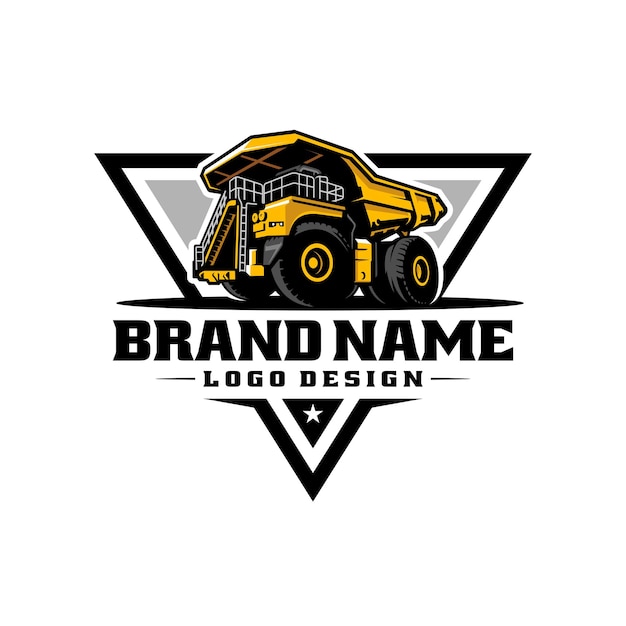 dump truck, mining truck illustration logo vector