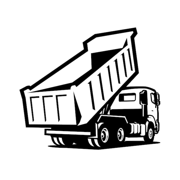 Dump truck silhouette vector isolated