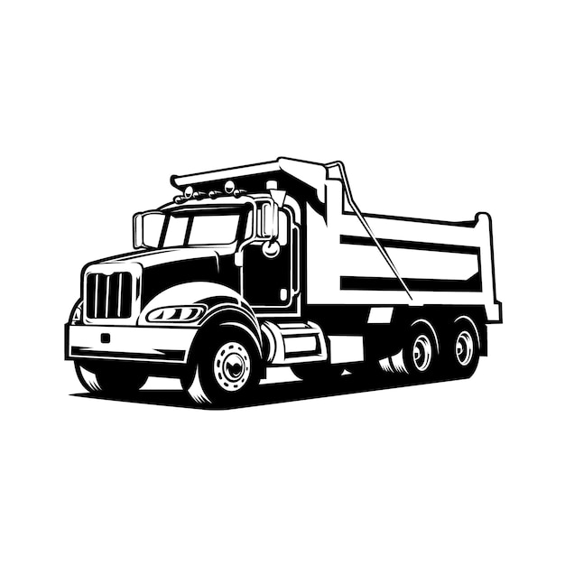 Dump truck tipper truck silhouette vector illustration Best for truck and freight related industry