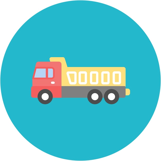 Dump Truck Vector Illustration Style