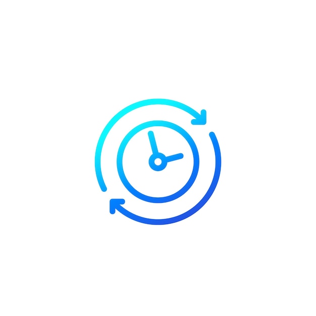 Duration line icon on white