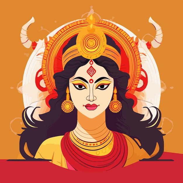 Vector durga indian goddess