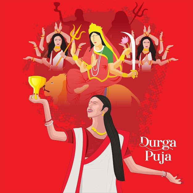 Durga pooja Vector template design