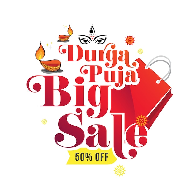 Durga Puja Festival Big Sale Banner Design Template