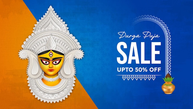 Durga Puja Festival offer Discount Sales Tags Creative Design