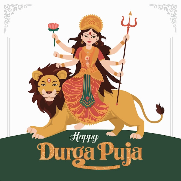 Durga puja sale banner template design navaratri sale banner illustration