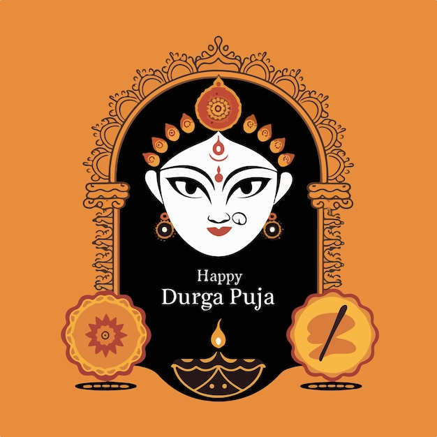 Durga puja sale banner template design navaratri sale banner illustration