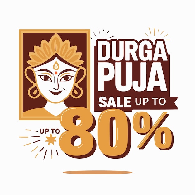 Durga puja sale banner template design navaratri sale banner illustration