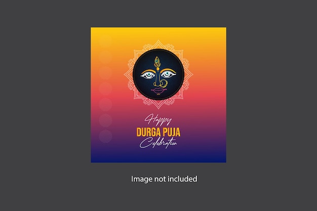 Durga puja square size social media banner