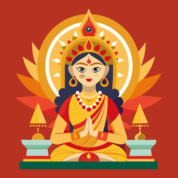 Vector durga puja vector design illustration free download