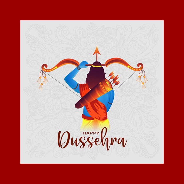 Vector dussehra social media post