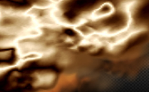 Dust cloud with  fire,cigarette smoke and black smog.Realistic vector .