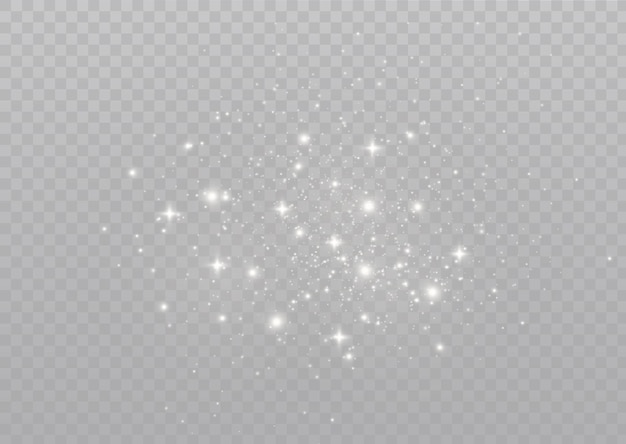 The dust sparks and golden stars shine with special light     Sparkling magical dust particles