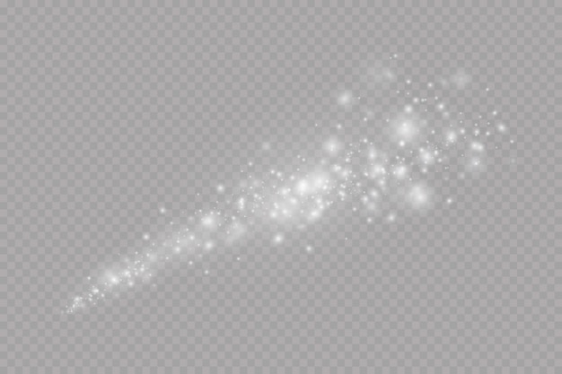 Dust sparks and stars shine with a special light Christmas light effect Glittering particles