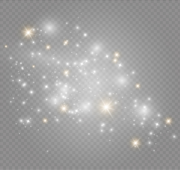 Dust on a transparent background.bright stars