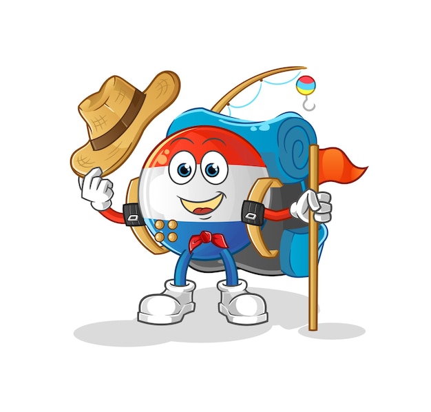 Dutch flag scout vector. cartoon character