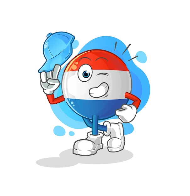 Dutch flag young boy character cartoon