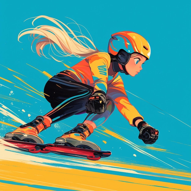 A Dutch woman is speed skating