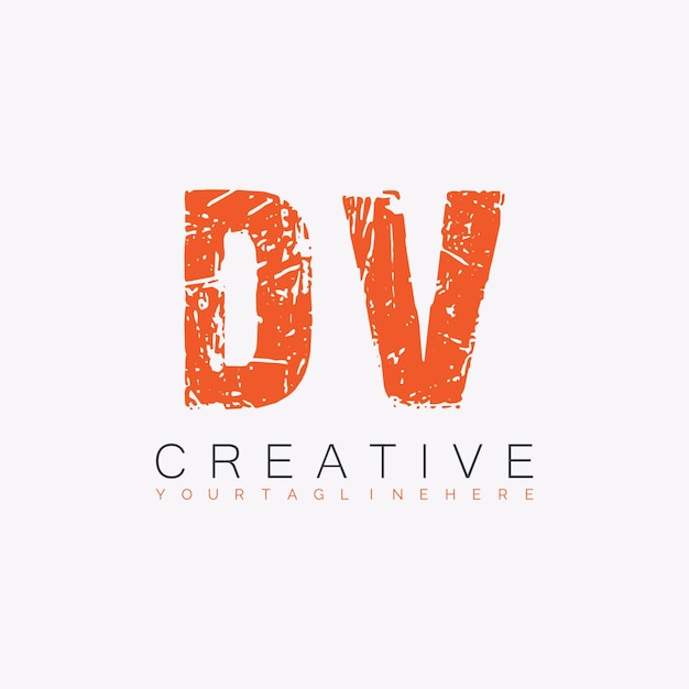 Vector dv initial monogram logo with letter creative design