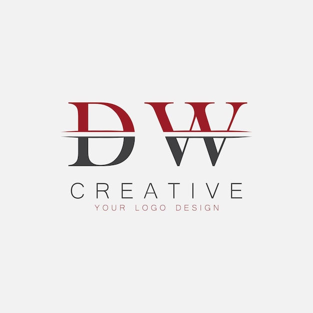 Vector dw initial monogram with letter creative logo