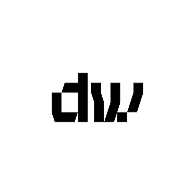 DW monogram logo design letter text name symbol monochrome logotype alphabet character simple logo