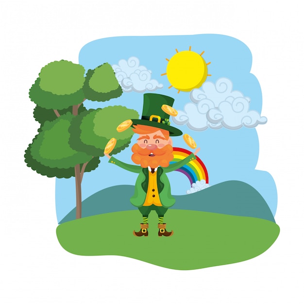 dwarf man juggle outdoors rainbow