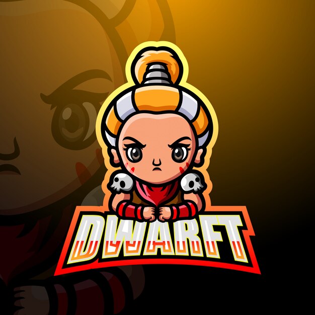 Dwarf mascot esport illustration