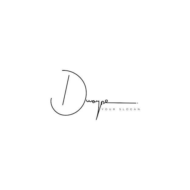 Dwayne name signature logo vector design