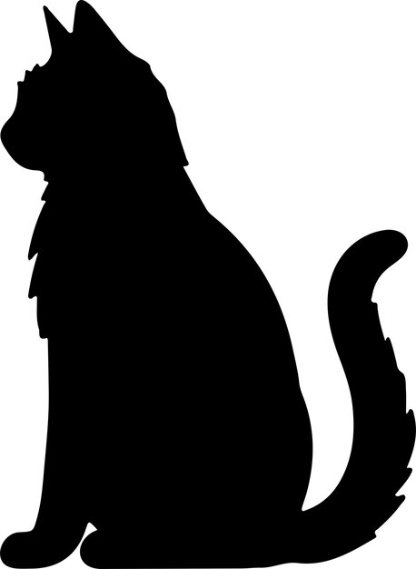 Vector dwelf cat black silhouette with transparent background