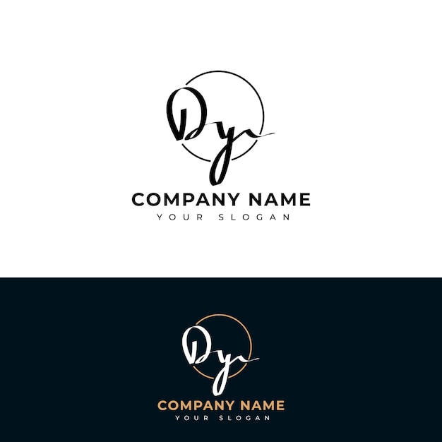 Dy Initial signature logo vector design