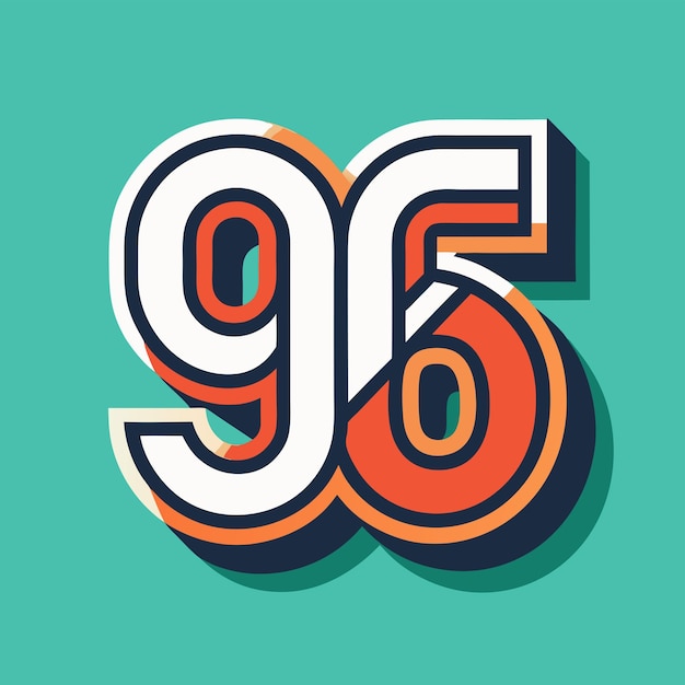 Dynamic 96 Crafting a Unique Vector Logo Icon Featuring the Number 96