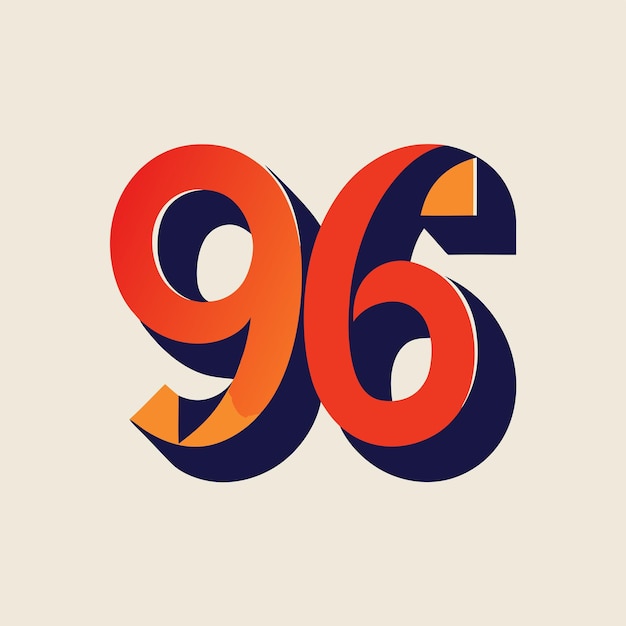 Vector dynamic 96 crafting a unique vector logo icon featuring the number 96