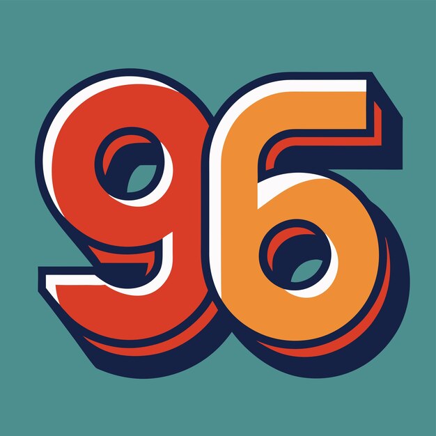 Vector dynamic 96 crafting a unique vector logo icon featuring the number 96