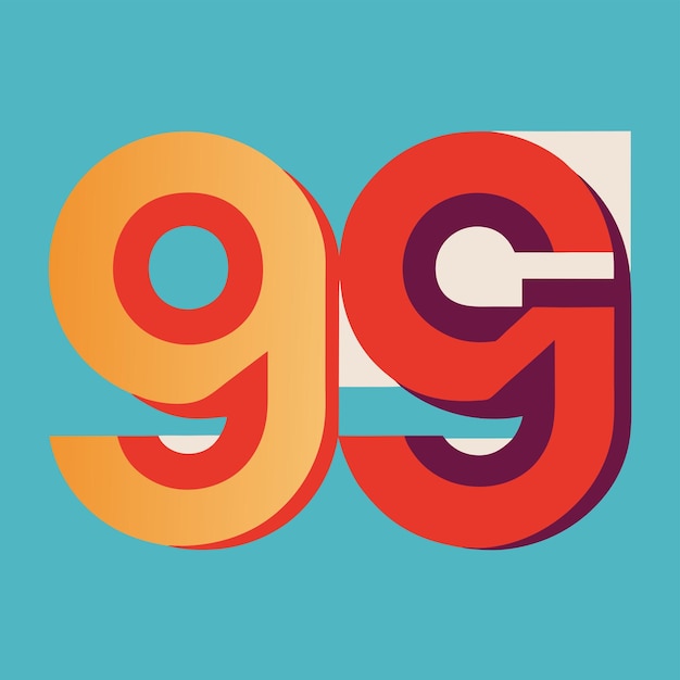 Vector dynamic 96 crafting a unique vector logo icon featuring the number 96