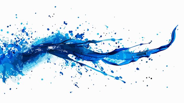 Vector dynamic abstract blue paint splash art enhances visual impact