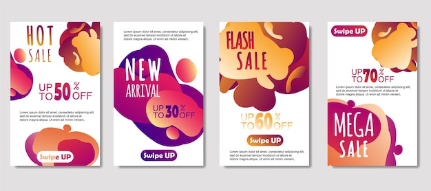 Dynamic abstract fluid mobile for sale banners Sale banner template design Mega sale special offer set design for flyer gift card Poster on wall coverbook banner social media